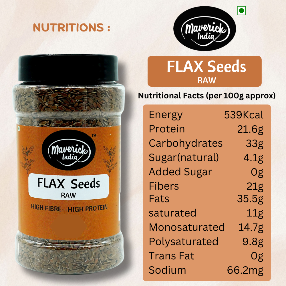 Raw Flax Seeds - High Fibre & Protein Superfood