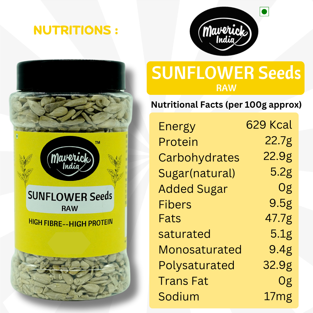 Raw Sunflower Seeds - High Fibre & Protein Superfood
